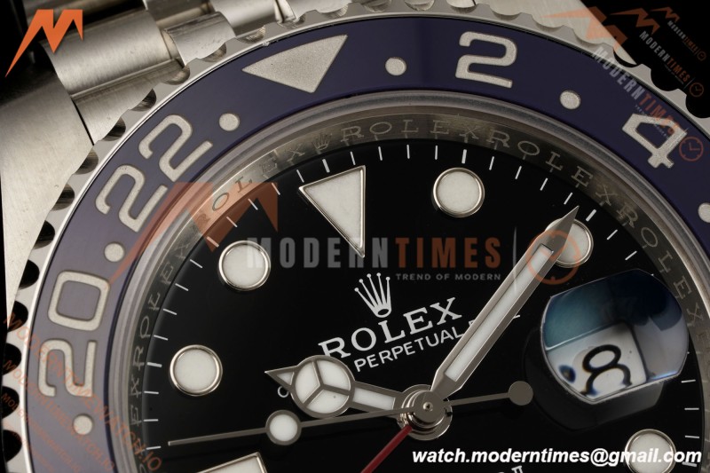 Rolex - GMT II 126710BLRO Pepsi 40mm 904L Jub SS/SS Black Dial RF JH3285 Free Sprung