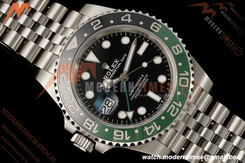 Rolex - GMT II 126720VTNR LHD 40mm 904L Jub SS/SS Black Dial RF JH3285 Free Sprung