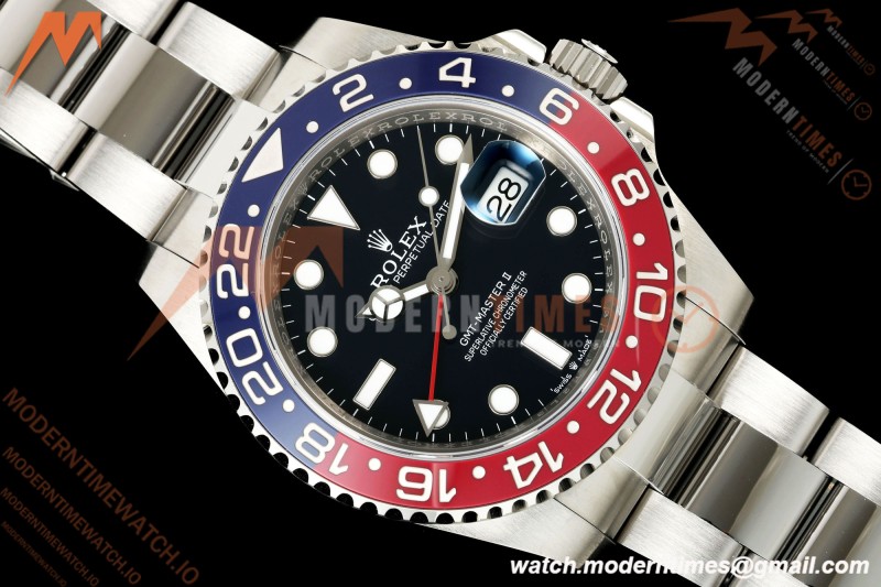 Rolex - GMT II 126710BLRO Pepsi 40mm Gain Weight 904L Oys SS/SS Black WF JH3285 CHS