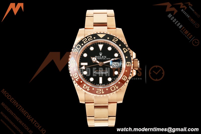 Rolex - GMT II 126715CHNR Rootbeer 40mm Gain Weight 904L Oys RG/RG Black WF JH3285 CHS