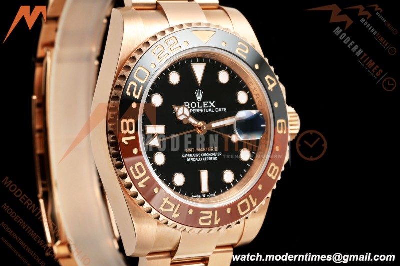 Rolex - GMT II 126715CHNR Rootbeer 40mm Gain Weight 904L Oys RG/RG Black WF JH3285 CHS