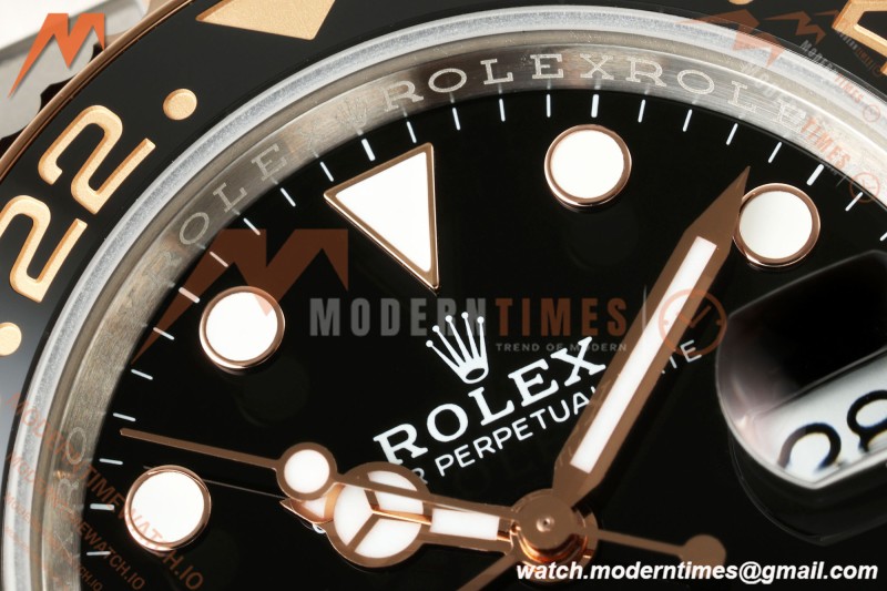 Rolex - GMT II 126711CHNR Rootbeer 40mm Oys 904L RG/SS Black QF JH3285 Free Sprung