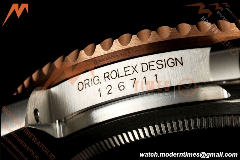 Rolex - GMT II 126711CHNR Rootbeer 40mm Oys 904L RG/SS Black QF JH3285 Free Sprung