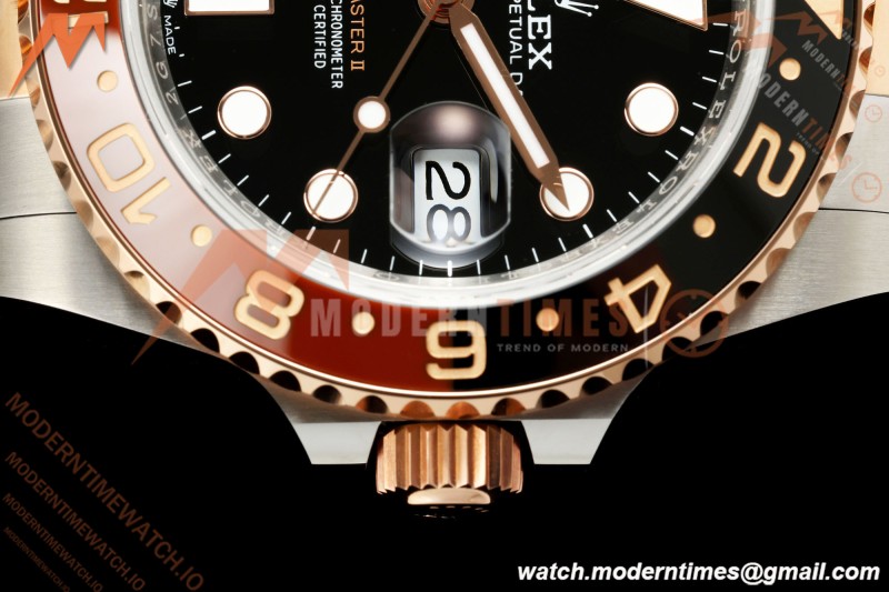 Rolex - GMT II 126711CHNR Rootbeer 40mm Oys 904L RG/SS Black QF JH3285 Free Sprung