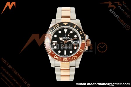 Rolex - GMT II 126711CHNR Rootbeer 40mm Oys 904L RG/SS Black QF JH3285 Free Sprung