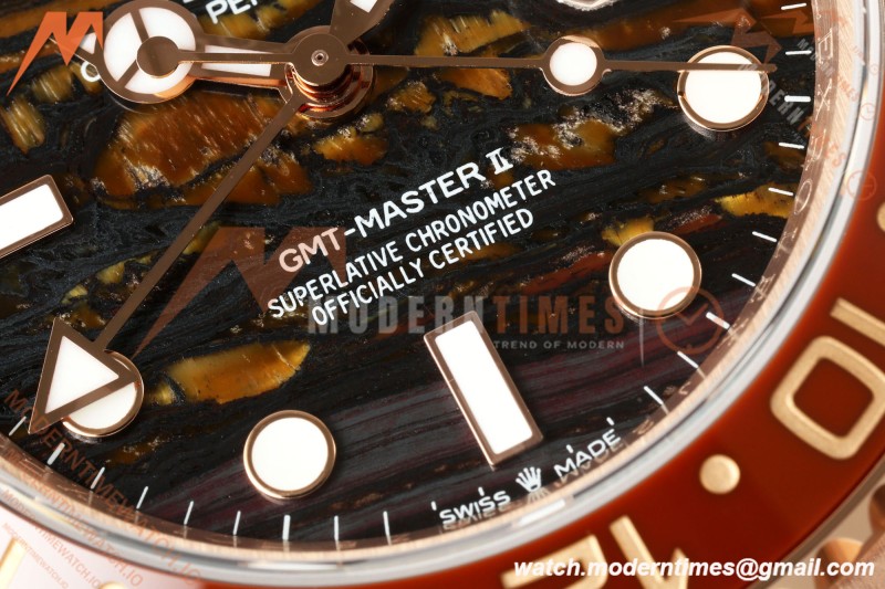Rolex - GMT II 126715CHNR 40mm 904L Oys RG/RG Tiger Iron QF JH3285 Free Sprung