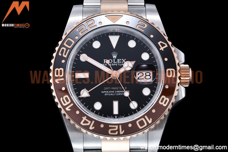 Rolex - GMT II 126711CHNR 904L RG/SS Blk GMF V6 SH3285 CHS
