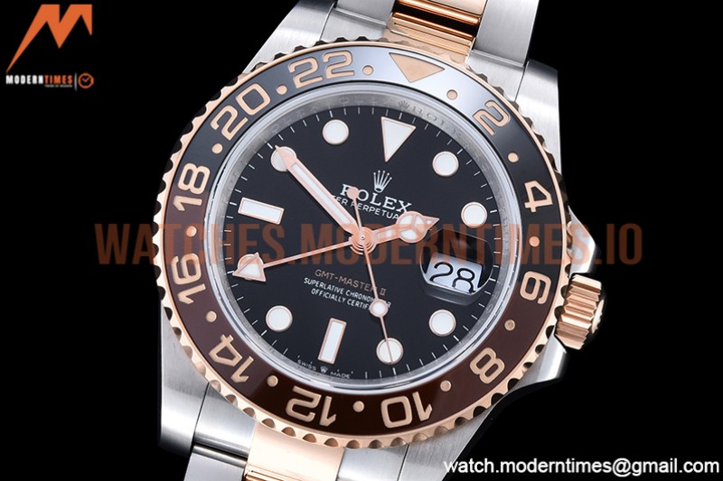 Rolex - GMT II 126711CHNR 904L RG/SS Blk GMF V6 SH3285 CHS
