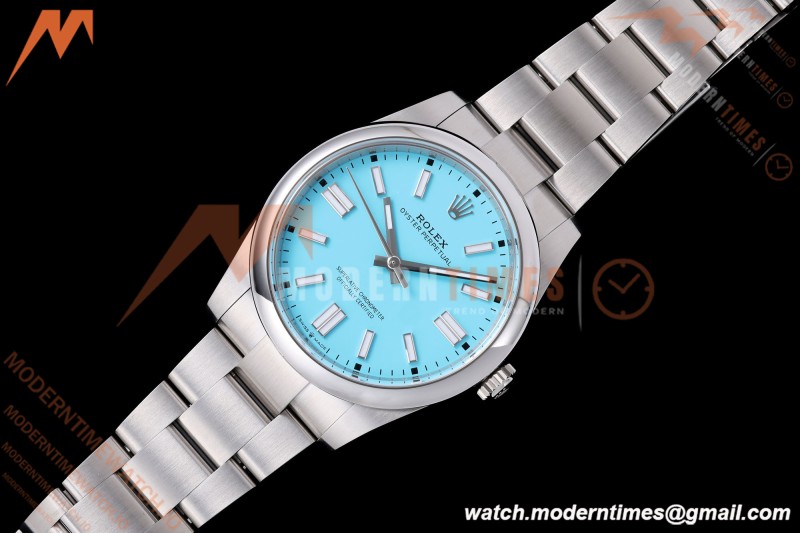 Rolex - Oyster Pert. 41mm 124300 SS/SS Turquoise Blue VF DD3230