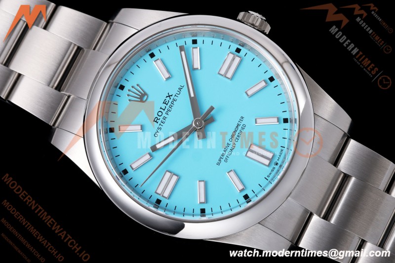 Rolex - Oyster Pert. 41mm 124300 SS/SS Turquoise Blue VF DD3230