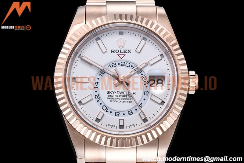 Rolex - Skydweller 326935 RG/RG White Noob Asian 23J