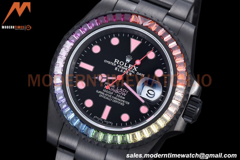 Rolex - Submariner 40mm Blaken Pink Lady DLC/DLC Diamond Black RAF VR3135