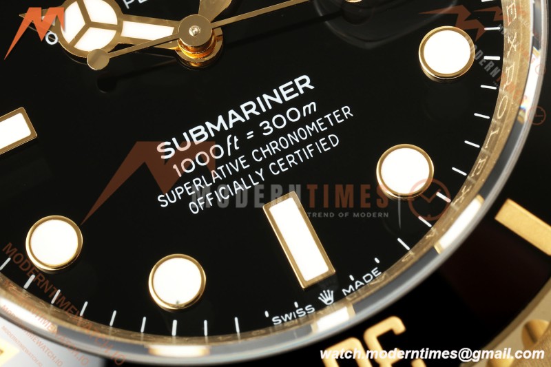 Rolex - Submariner 126618LN 41mm 904L YG/YG Black QF JH3235 Free Sprung