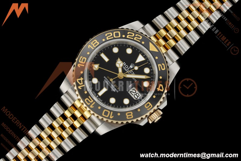 Rolex - GMT II 126713GRNR Bumblebee Jub 40mm 904L YG/SS Black QF SH3285 CHS