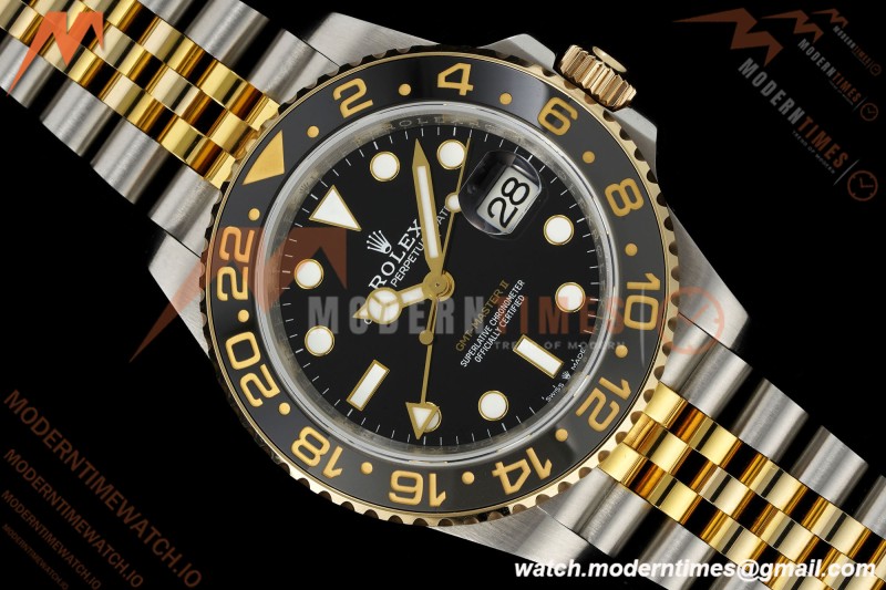 Rolex - GMT II 126713GRNR Bumblebee Jub 40mm 904L YG/SS Black QF SH3285 CHS