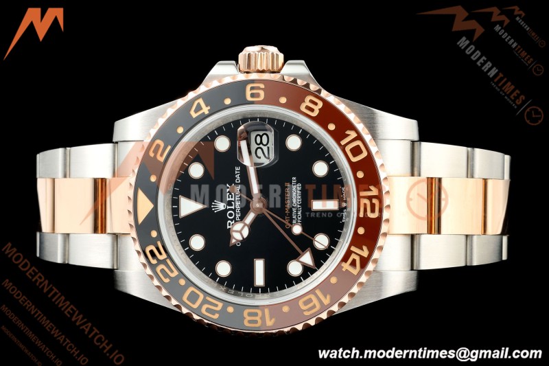 Rolex - GMT II 126711CHNR Rootbeer Oys 40mm 904L RG/SS Black QF VR3285 CHS