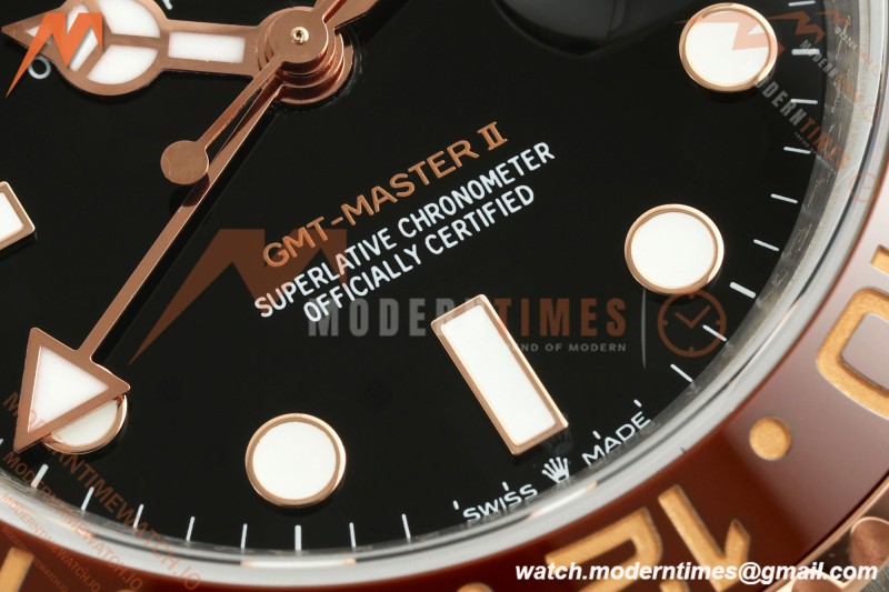 Rolex - GMT II 126711CHNR Rootbeer Oys 40mm 904L RG/SS Black QF VR3285 CHS