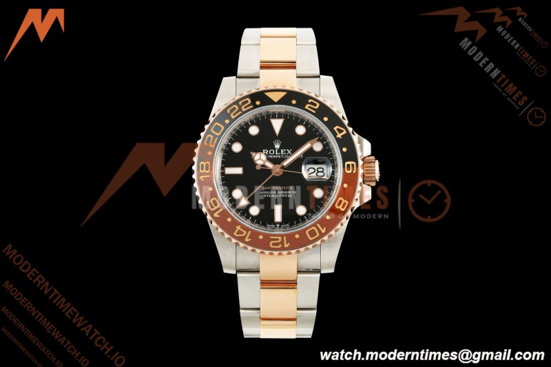 Rolex - GMT II 126711CHNR Rootbeer Oys 40mm Gain Weight 904L RG/SS Black ARF V3 VR3285 CHS