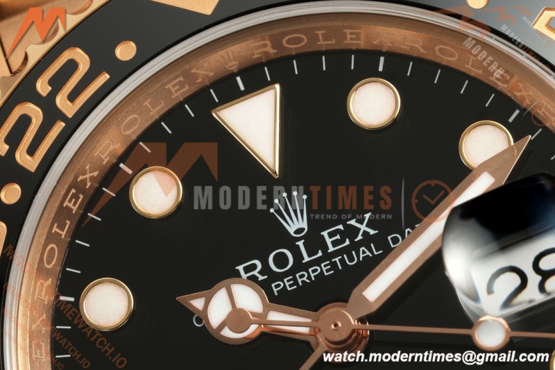 Rolex - GMT II 126715CHNR Rootbeer Oys 40mm 904L RG/RG Black VF DD3285 CHS