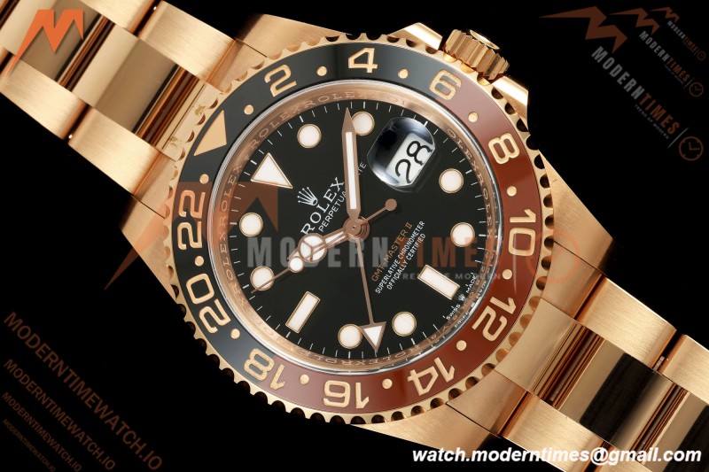Rolex - GMT II 126715CHNR Rootbeer Oys 40mm 904L RG/RG Black VF DD3285 CHS