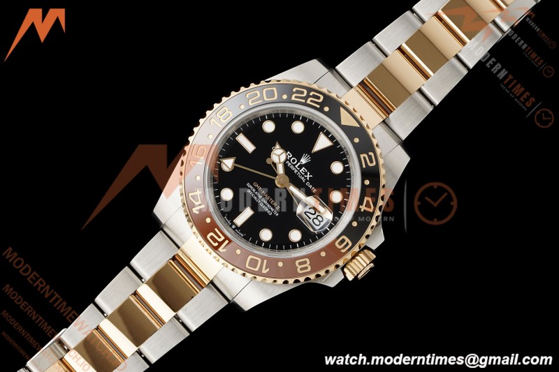 Rolex - GMT II 126711CHNR Rootbeer Gain Weight Oys 40mm 904L RG/SS Black VSF DD3285 CHS | 롤렉스 - GMT II 126711CHNR 루트비어 무게 조정 오이스터 40mm 904L 로즈골드/스테인리스 블랙 다이얼 VSF DD3285 CHS