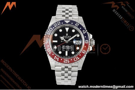 Rolex - GMT II 126710BLRO Pepsi 40mm 904L Jub SS/SS Black Dial RWF JH3285 Free Sprung