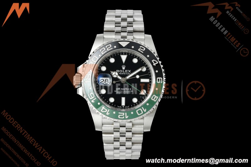 Rolex - GMT II 126720VTNR LHD 40mm 904L Jub SS/SS Black Dial RWF JH3285 Free Sprung