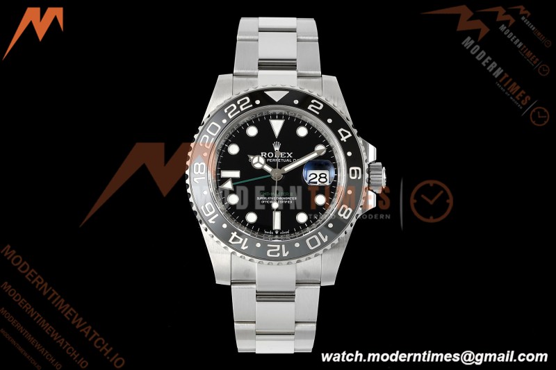 Rolex - GMT II 126710GRNR Bruce Wayne 40mm 904L Oys SS/SS Black Dial RWF JH3285 Free Sprung