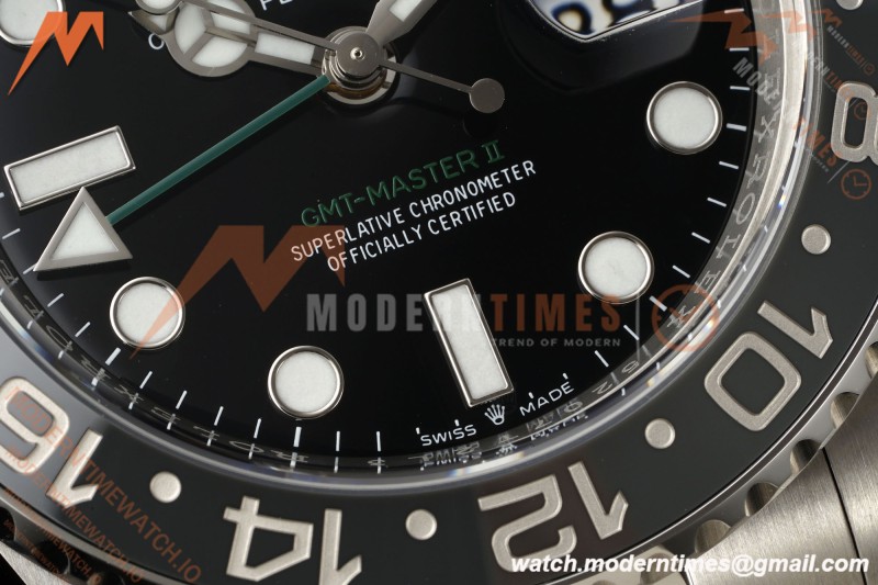 Rolex - GMT II 126710GRNR Bruce Wayne 40mm 904L Oys SS/SS Black Dial RWF JH3285 Free Sprung