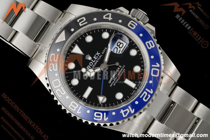 Rolex - GMT II 126710BLNR Batman 40mm 904L Oys SS/SS Black Dial RWF JH3285 Free Sprung
