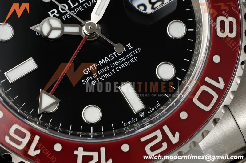 Rolex - GMT II 126710BLRO Pepsi 40mm 904L Oys SS/SS Black Dial RWF JH3285 Free Sprung