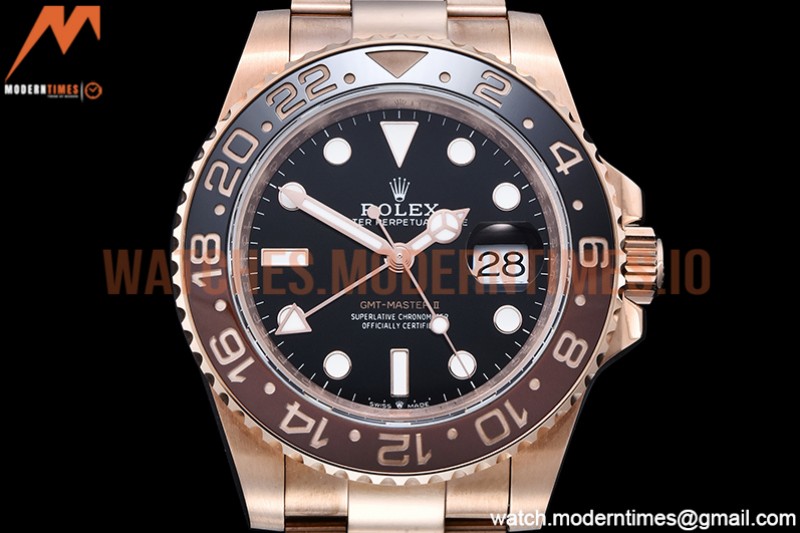 Rolex - GMT II 126715CHNR 904 RG/RG Blk GMF V6 SH3285 CHS