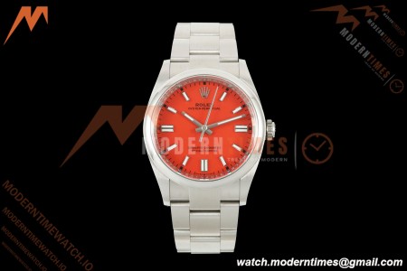 Rolex - Oyster Perpetual 126000 36mm Oys Smt 904L SS/SS Coral Red Dial VF DD3230 | 롤렉스 - 오이스터 퍼페츄얼 126000 36mm 오이스터 스무스 904L 스테인리스 스틸/스테인리스 스틸 코랄 레드 다이얼 VF DD3230