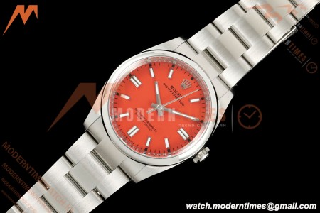 Rolex - Oyster Perpetual 126000 36mm Oys Smt 904L SS/SS Coral Red Dial VF DD3230 | 롤렉스 - 오이스터 퍼페츄얼 126000 36mm 오이스터 스무스 904L 스테인리스 스틸/스테인리스 스틸 코랄 레드 다이얼 VF DD3230