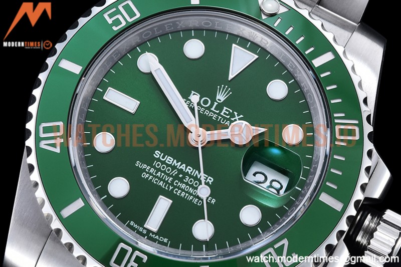Rolex - Submariner 116610LV 904L SS/SS Green RAF A2824