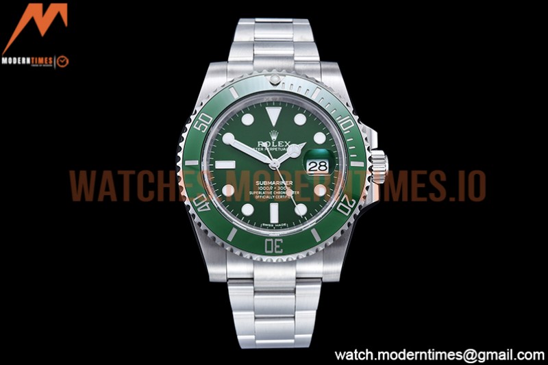 Rolex - Submariner 116610LV 904L SS/SS Green RAF SH3135