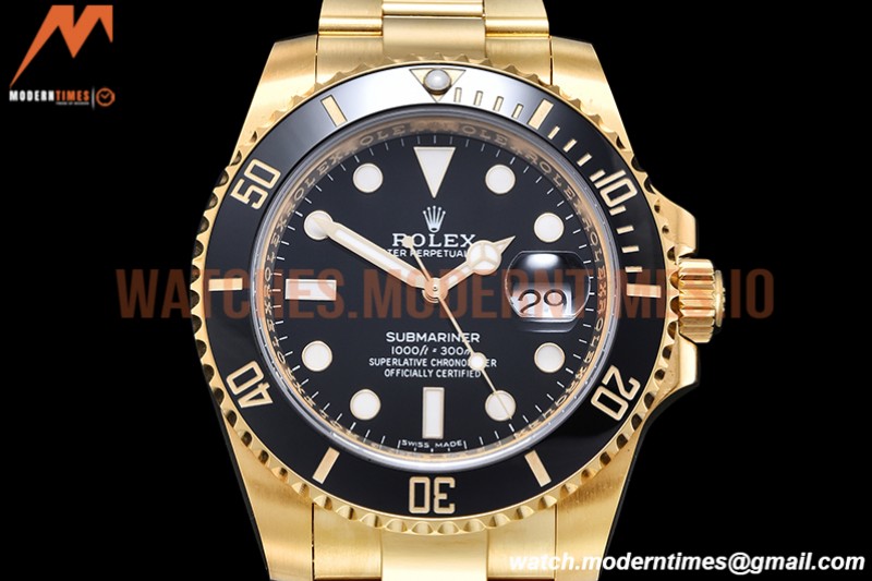 Rolex - Submariner 116618LN Wrp 904 YG/YG Black KF VR3135