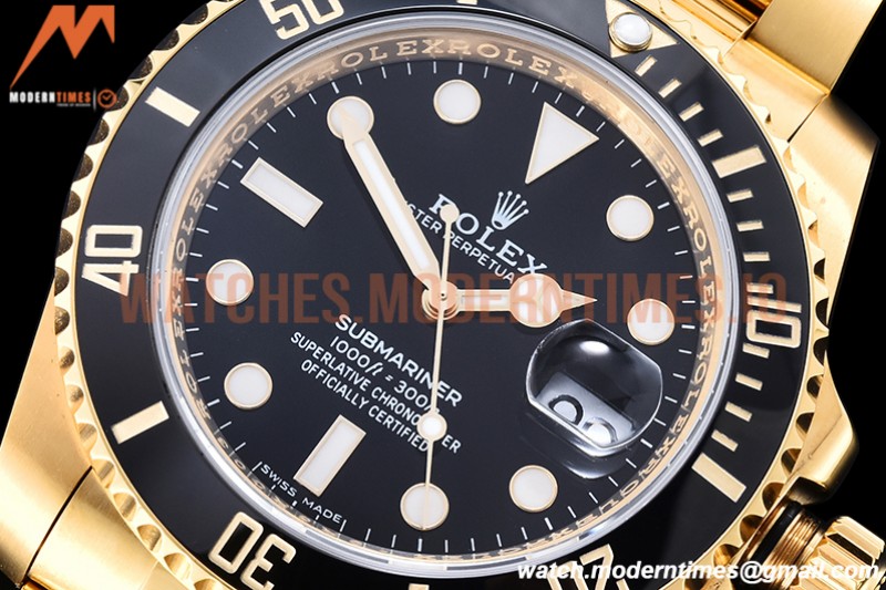Rolex - Submariner 116618LN Wrp 904 YG/YG Black KF VR3135
