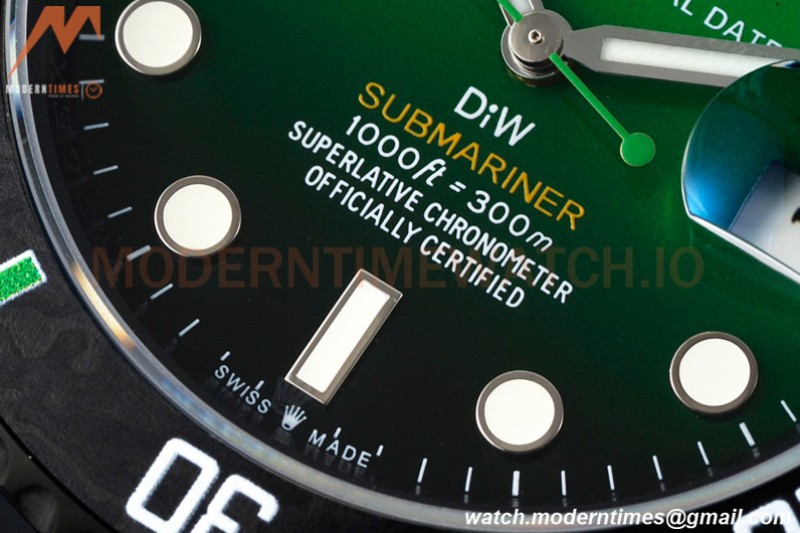 Rolex - Submariner Parakeet 40mm 904L DLC/DLC Green/Black DIWF A3135