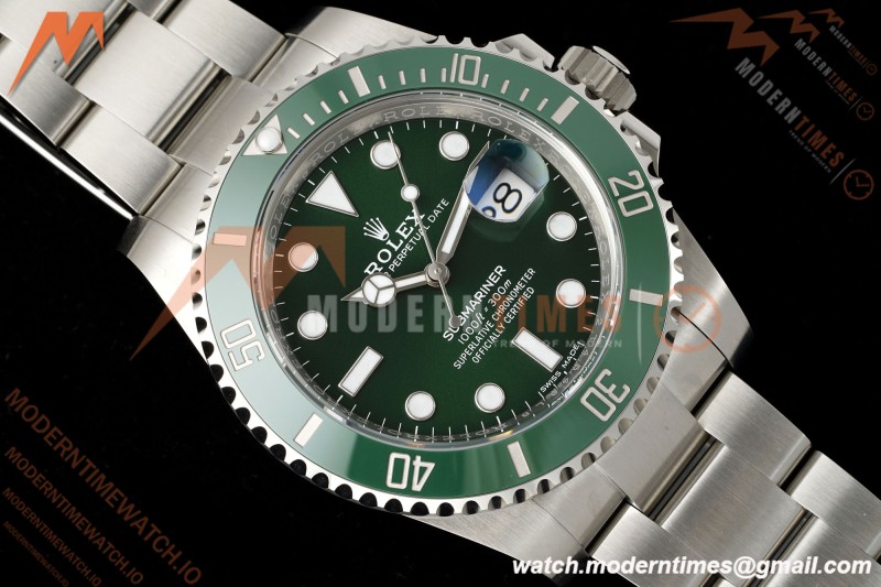 Rolex - Submariner Hulk 40mm 116610LV 904L SS/SS Green VF DD3135