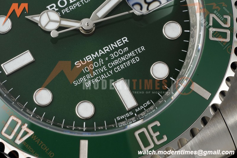 Rolex - Submariner Hulk 40mm 116610LV 904L SS/SS Green VF DD3135