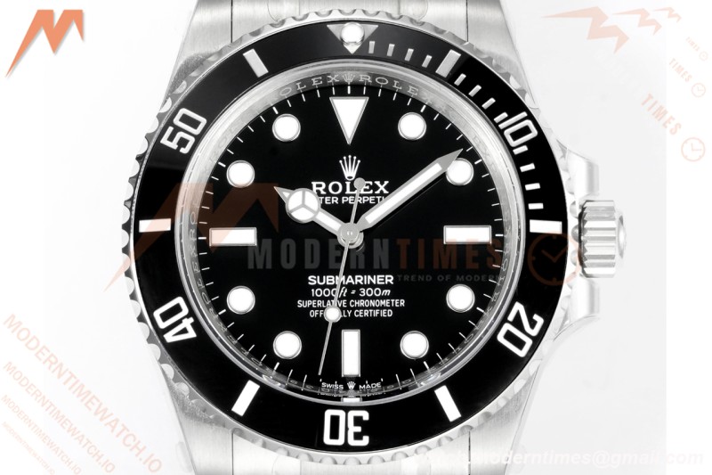 Rolex - Submariner 124060 No Date 904L 41mm SS/SS Black VSF VS3230