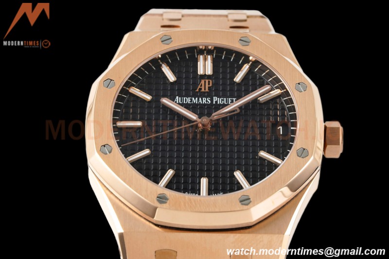 Audemars Piguet - Royal Oak 41mm 15500 RG/RG Blk/Stk APSF A4302 Mod