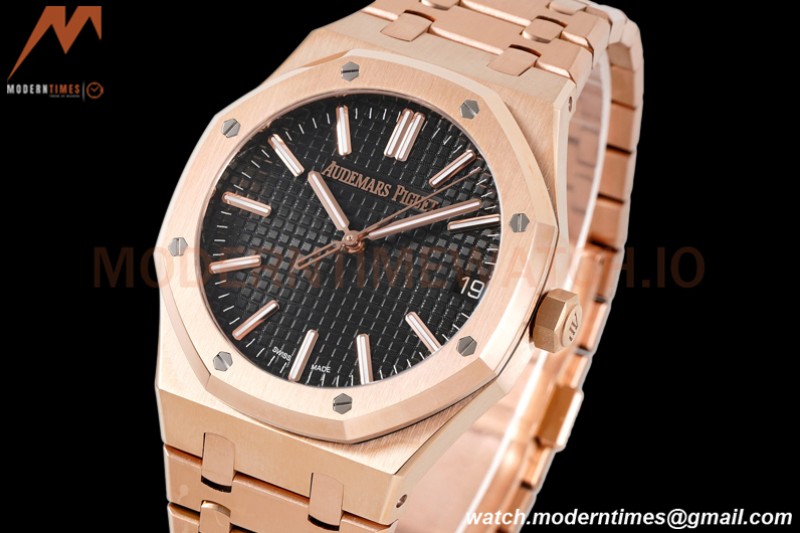 Audemars Piguet - Royal Oak 41mm 15510 RG/RG Black/Stk APSF A4302 Mod