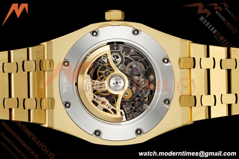 Audemars Piguet - Royal Oak 15412BA 41mm Rainbow YG/YG Skeleton Dial THBF V3 SH3132 Free Sprung
