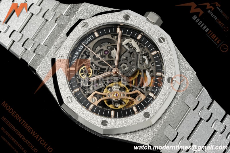 Audemars Piguet - Royal Oak 15407BC 41mm Openworked Frosted SS/SS Skeleton THBF V3 SH3132 Free Sprung