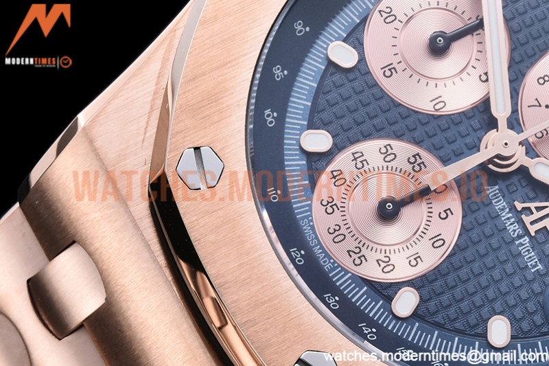 Audemars Piguet - AP ROO Chronograph RG/RG Blue/Dot APF A3126 Mod