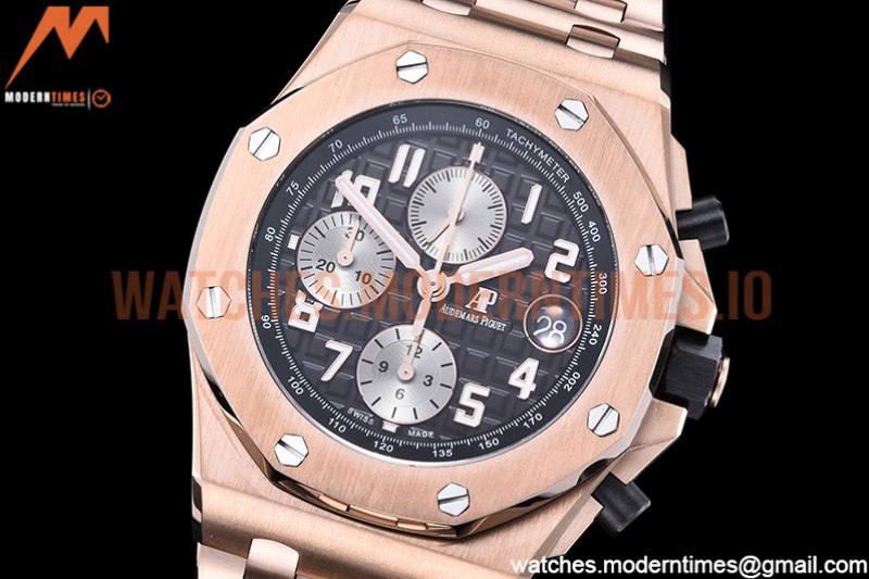 Audemars Piguet - AP ROO Chronograph RG/RG Grey/Num APF A3126 Mod
