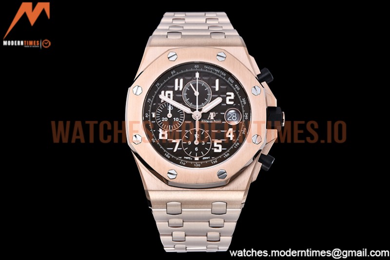 Audemars Piguet - AP ROO Chronograph RG/RG Brown/Num APF A3126 Mod