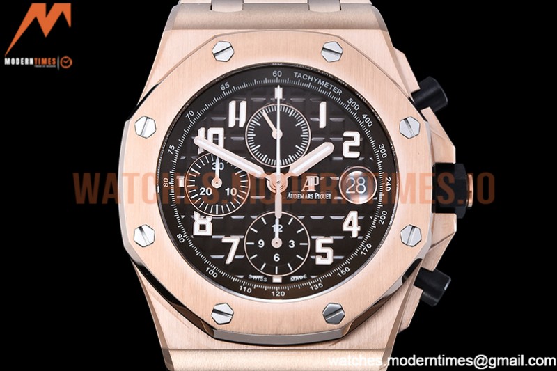 Audemars Piguet - AP ROO Chronograph RG/RG Brown/Num APF A3126 Mod
